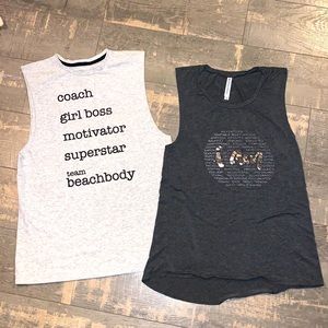 Beach body tank tops (2) size medium (fit like medium/large)